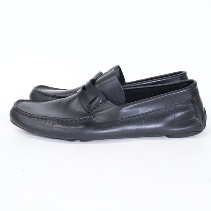 SalvatoreFerragamo Leather Driving Sneakers Black Size 10