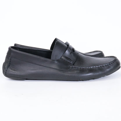 SalvatoreFerragamo Leather Driving Sneakers Black Size 10