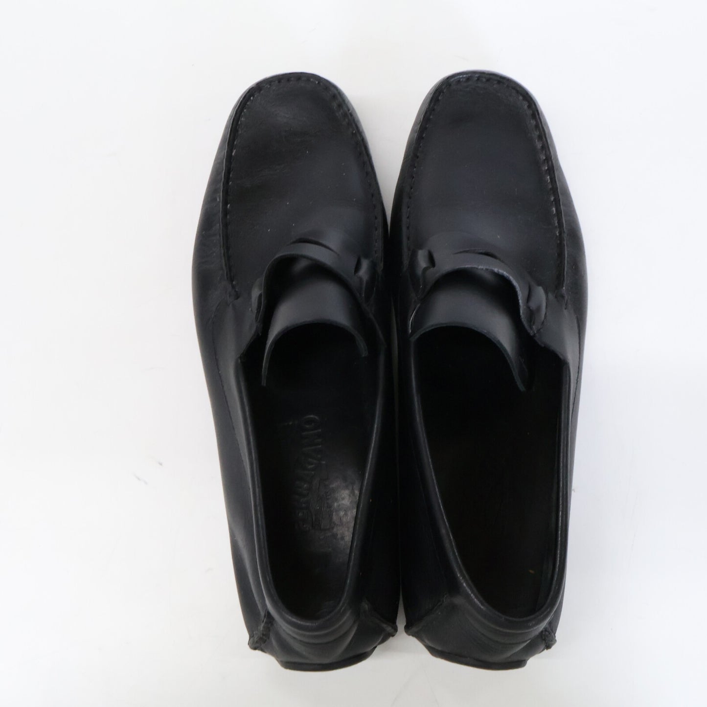 SalvatoreFerragamo Leather Driving Sneakers Black Size 10