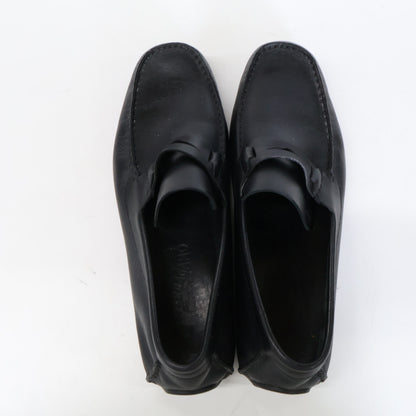 SalvatoreFerragamo Leather Driving Sneakers Black Size 10