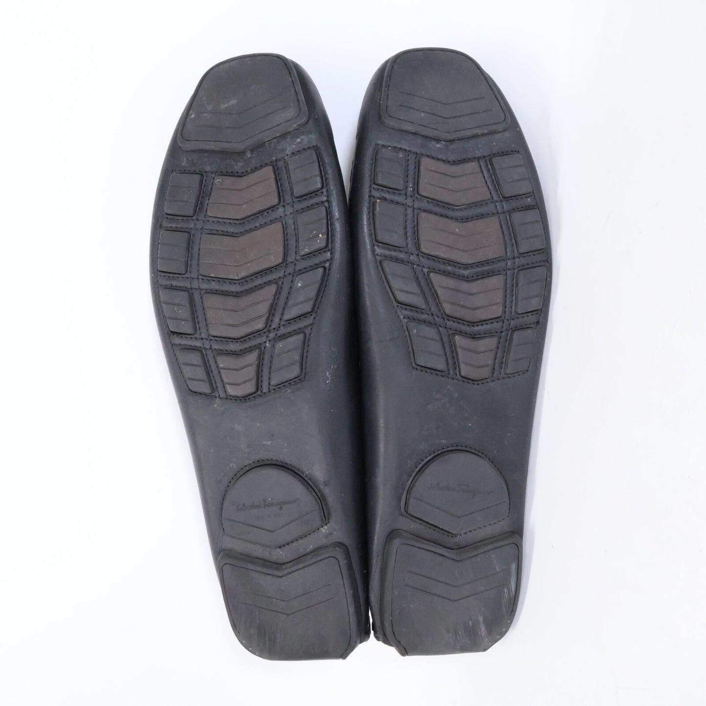 SalvatoreFerragamo Leather Driving Sneakers Black Size 10