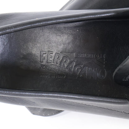 SalvatoreFerragamo Leather Driving Sneakers Black Size 10