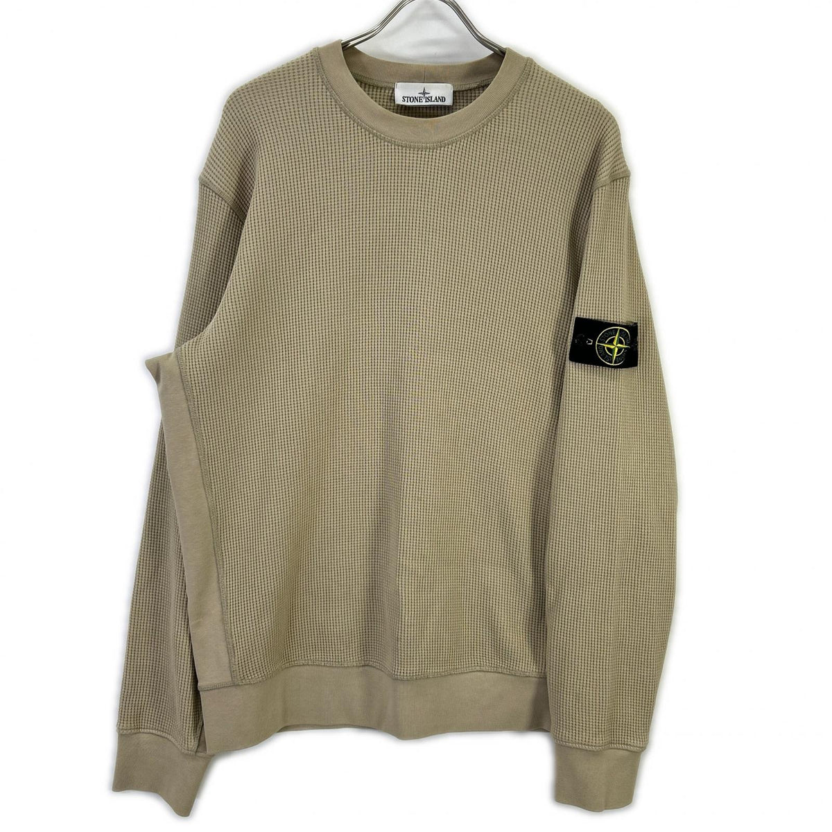 STONE ISLAND Organic Cotton Waffle Fleece Beige Size L