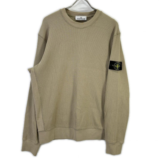 STONE ISLAND Organic Cotton Waffle Fleece Beige Size L