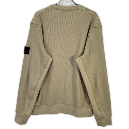 STONE ISLAND Organic Cotton Waffle Fleece Beige Size L