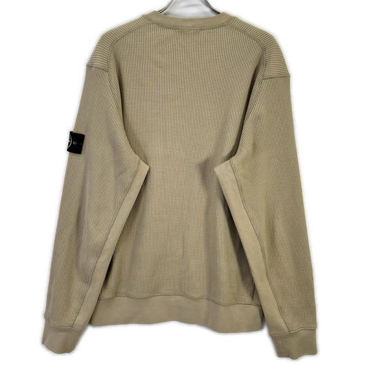 STONE ISLAND Organic Cotton Waffle Fleece Beige Size L