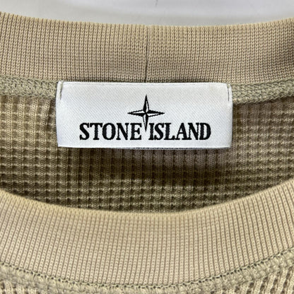 STONE ISLAND Organic Cotton Waffle Fleece Beige Size L