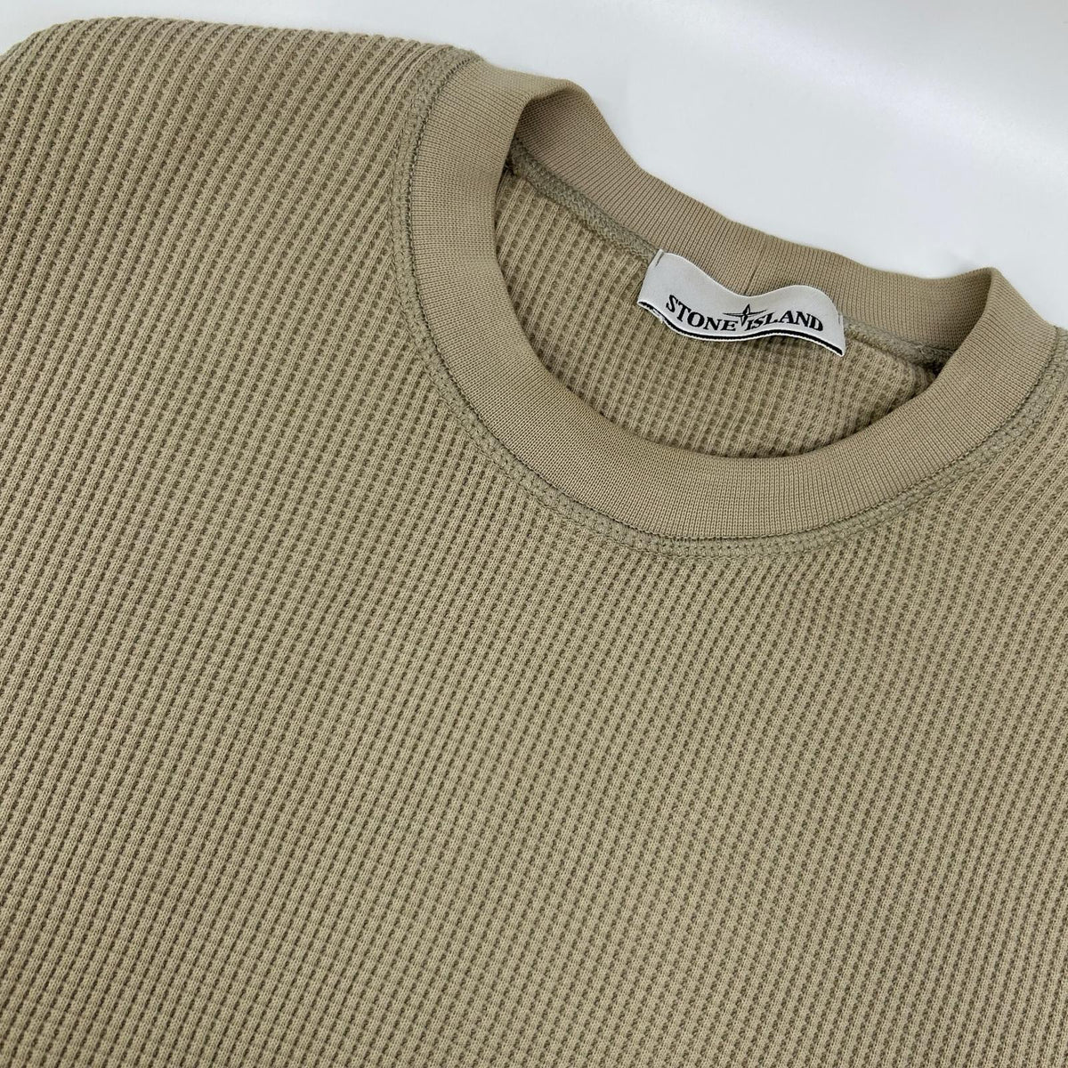 STONE ISLAND Organic Cotton Waffle Fleece Beige Size L