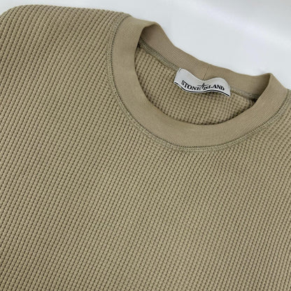 STONE ISLAND Organic Cotton Waffle Fleece Beige Size L