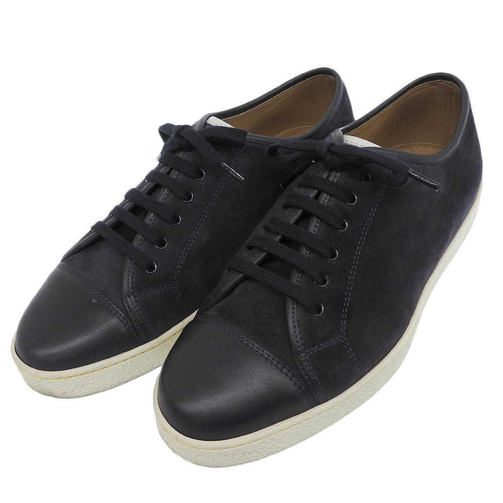 JOHNLOBB Rever Suede & Leather Low-Top Sneakers Navy Size 5E