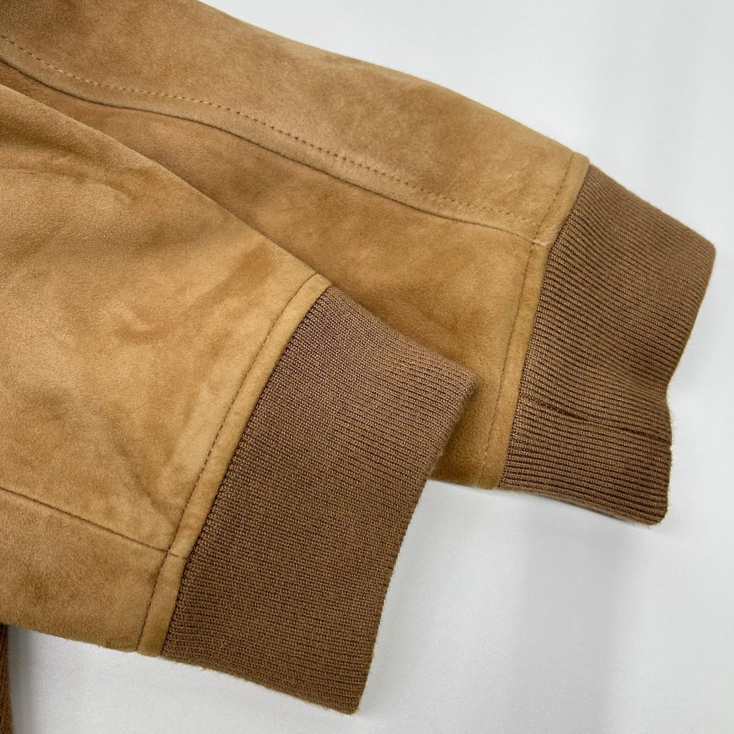 Theory Lamb Suede Zip Blouson Jacket Beige Size L