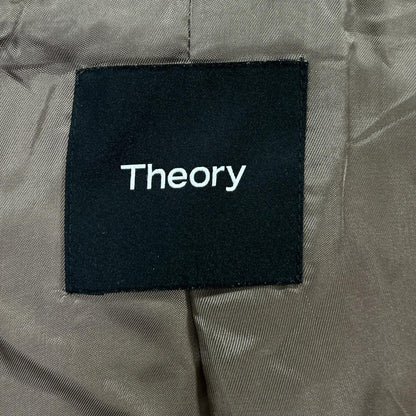 Theory Lamb Suede Zip Blouson Jacket Beige Size L