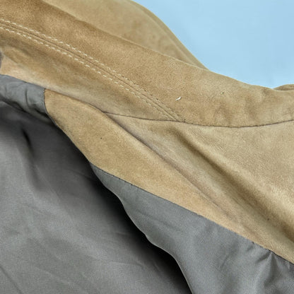 Theory Lamb Suede Zip Blouson Jacket Beige Size L
