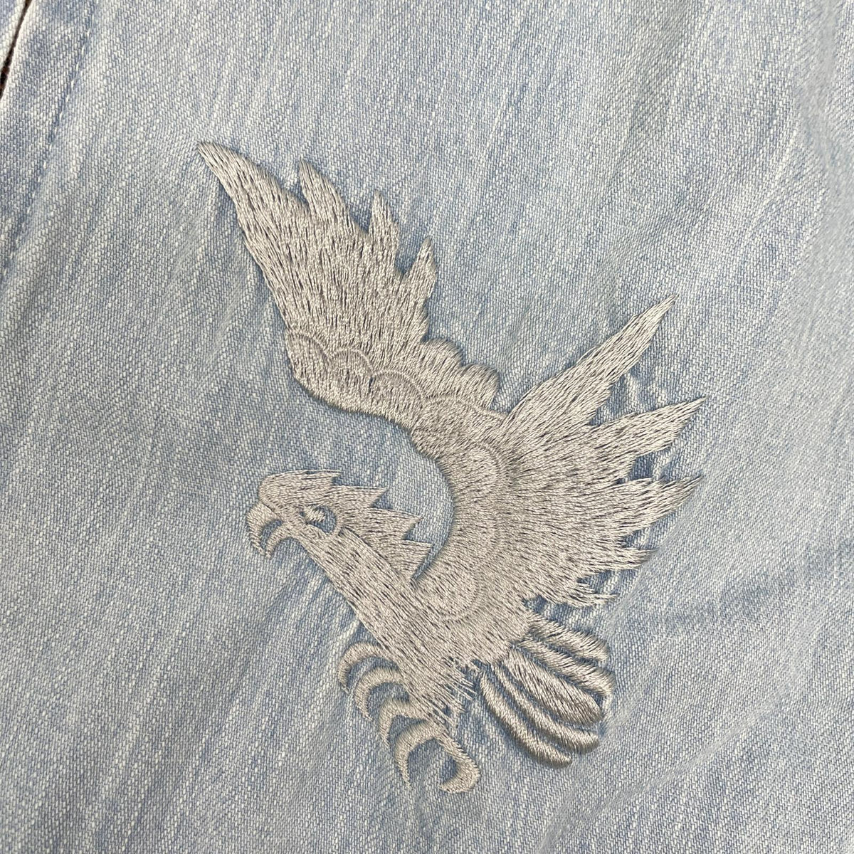 SLOW GUN Alaska Animal Embroidered Denim Sukajan Jacket Size 2