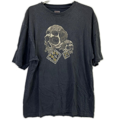 KAPITAL K2506SC233 Rain Skull Cotton T-Shirt Navy Size L