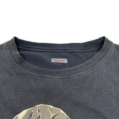 KAPITAL K2506SC233 Rain Skull Cotton T-Shirt Navy Size L