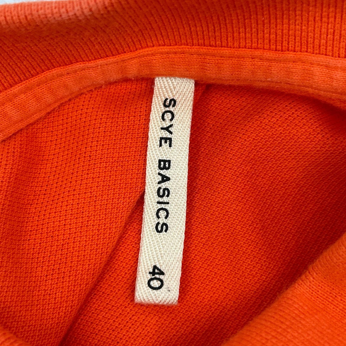 SCYE BASICS 5116-21800 Cotton Pique Shirt Orange Polo Size 40