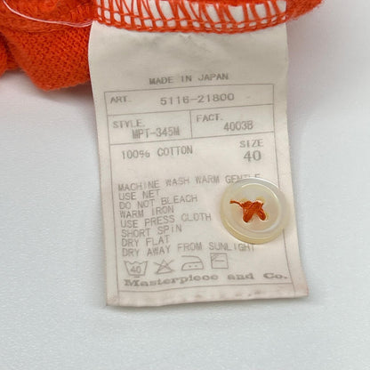 SCYE BASICS 5116-21800 Cotton Pique Shirt Orange Polo Size 40