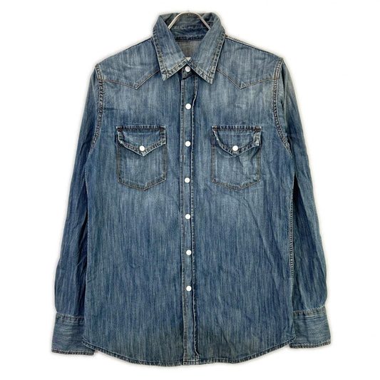 MARTIN MARGIELA S30DL0196 Elbow Patch Shirt Indigo Size 44