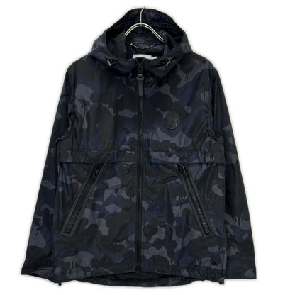 COACH 75815 Camo Polyester Zip Hooded Jacket Navy Size 44