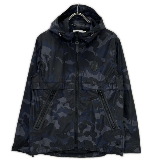 COACH 75815 Camo Polyester Zip Hooded Jacket Navy Size 44