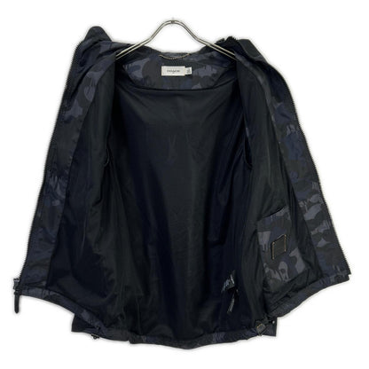 COACH 75815 Camo Polyester Zip Hooded Jacket Navy Size 44