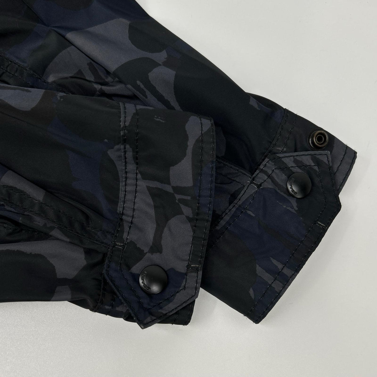 COACH 75815 Camo Polyester Zip Hooded Jacket Navy Size 44