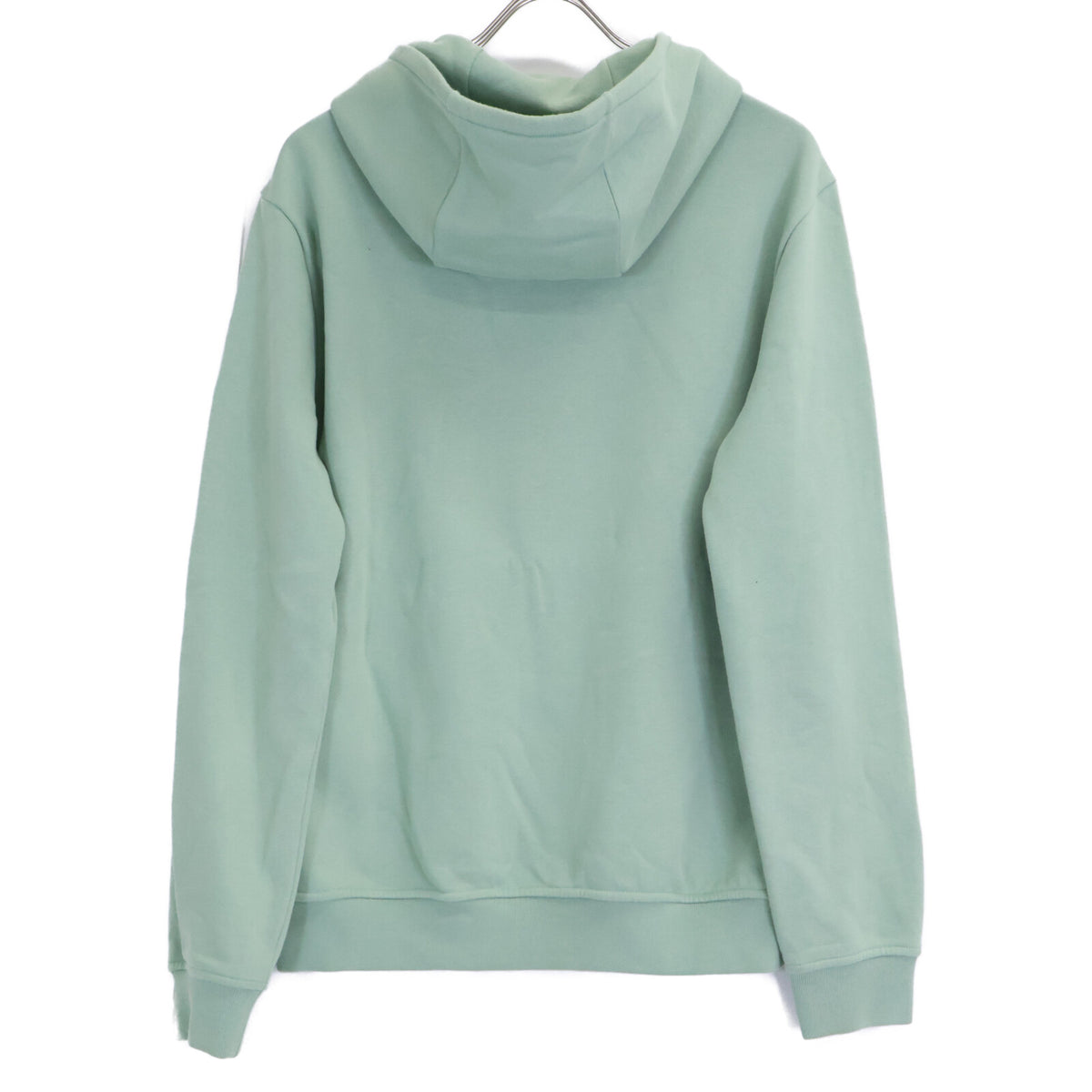 HERMES Etrier Decale Leather Patch Hoodie Light Green Size S
