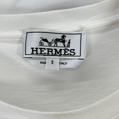 HERMES Hello Mr. Faliero Print Cotton T-Shirt White Size S