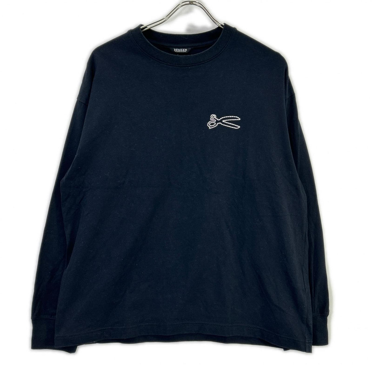 DENHAM Chain Long Sleeve Cut & Sew T-Shirt Black