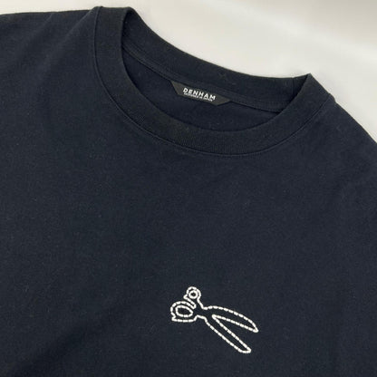 DENHAM Chain Long Sleeve Cut & Sew T-Shirt Black