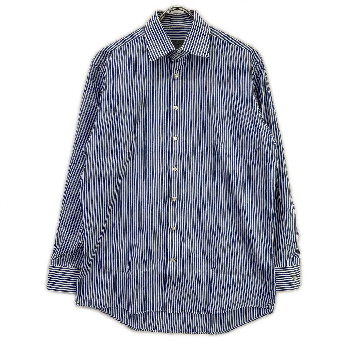 ETRO Stripe Argyle Wide Collar Dress Shirt Multi Size 40