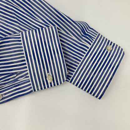 ETRO Stripe Argyle Wide Collar Dress Shirt Multi Size 40