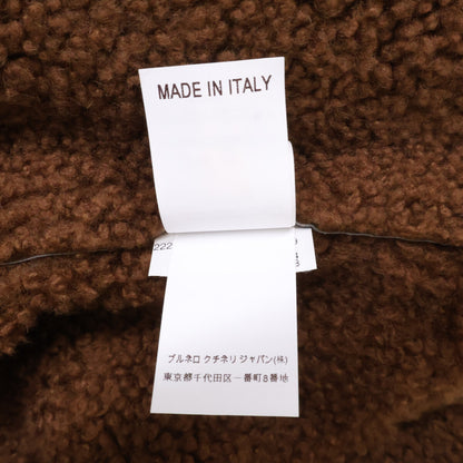 BRUNELLO CUCINELLI Sheepskin Mouton Zip Jacket Black Size M