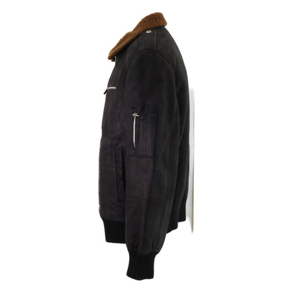 BRUNELLO CUCINELLI Sheepskin Mouton Zip Jacket Black Size M