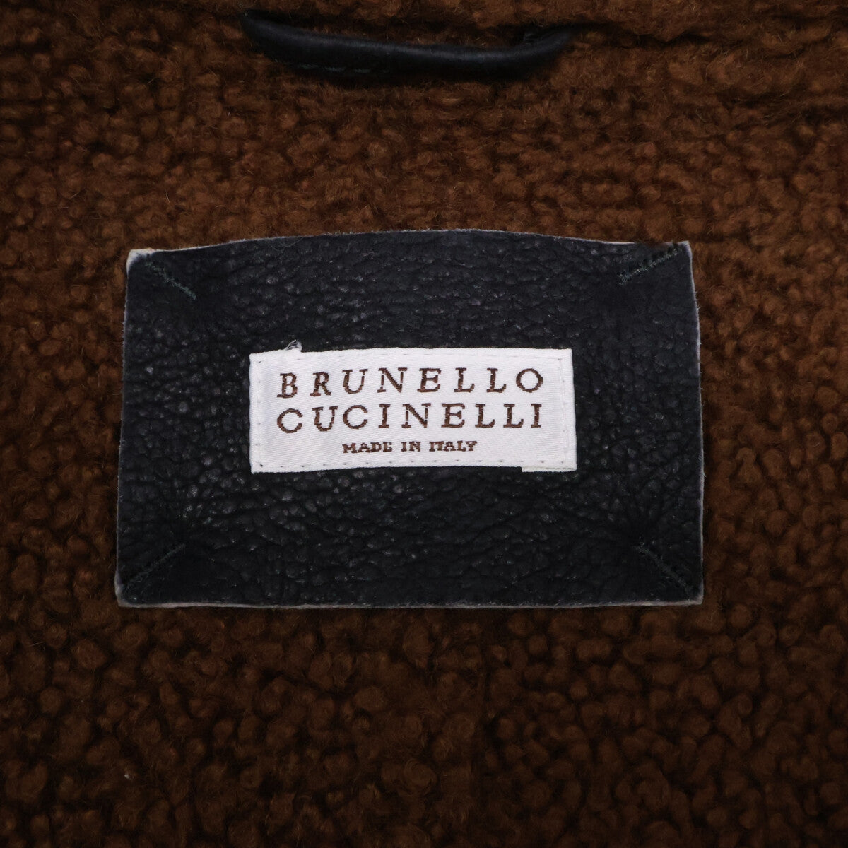 BRUNELLO CUCINELLI Sheepskin Mouton Zip Jacket Black Size M