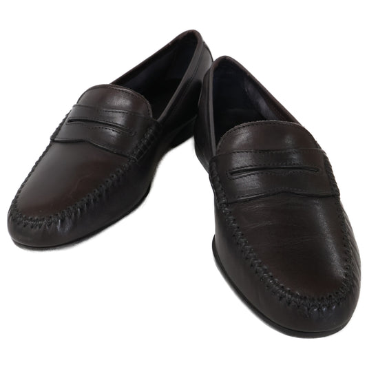 SalvatoreFerragamo Leather Coin Loafers Brown Size 7