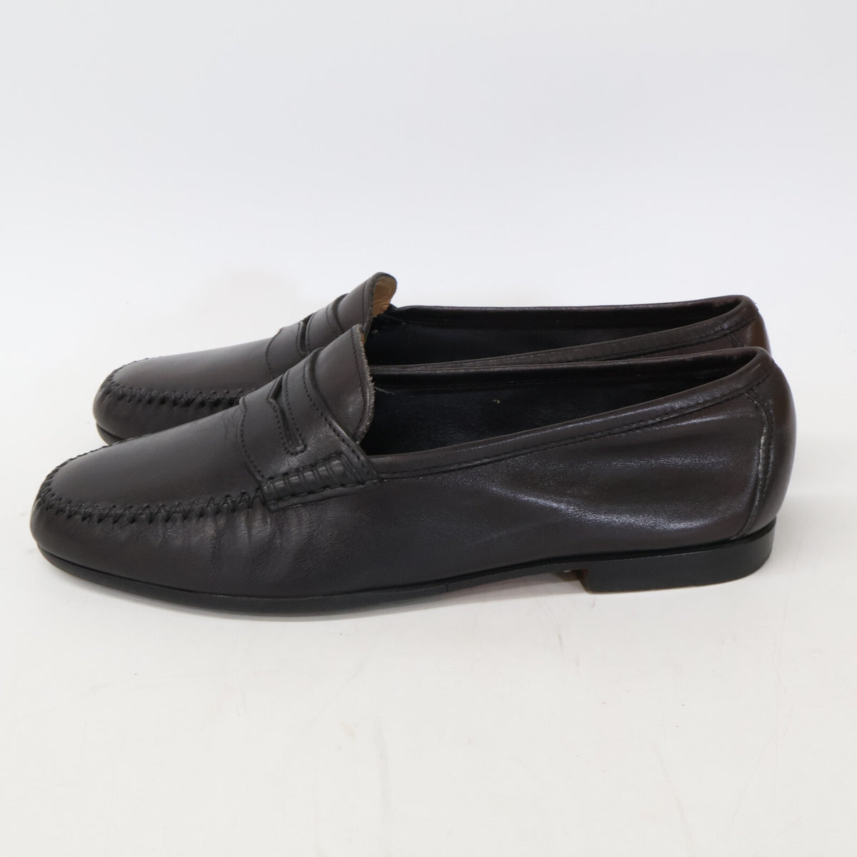SalvatoreFerragamo Leather Coin Loafers Brown Size 7