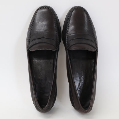 SalvatoreFerragamo Leather Coin Loafers Brown Size 7