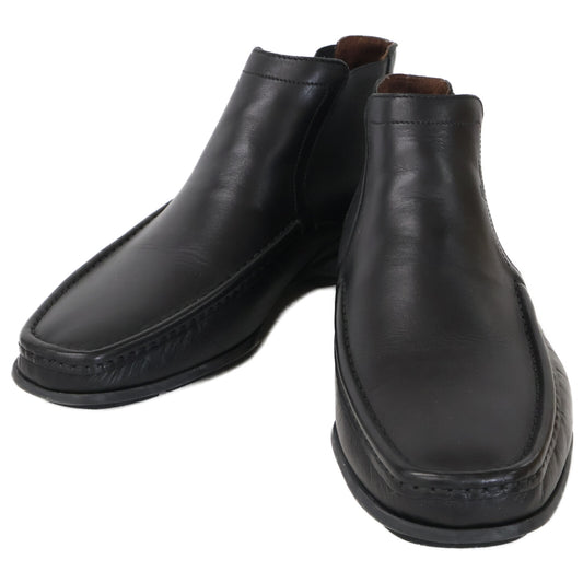SalvatoreFerragamo Leather Moccasin Boots Black Size 7