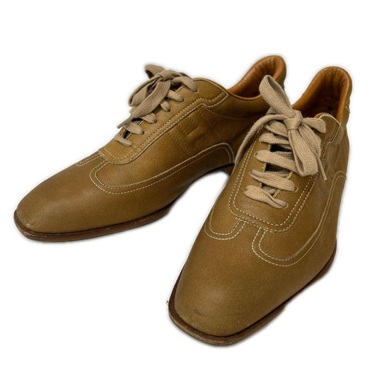 HERMES Quick Leather Sneakers Caramel Size EU 40