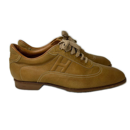 HERMES Quick Leather Sneakers Caramel Size EU 40