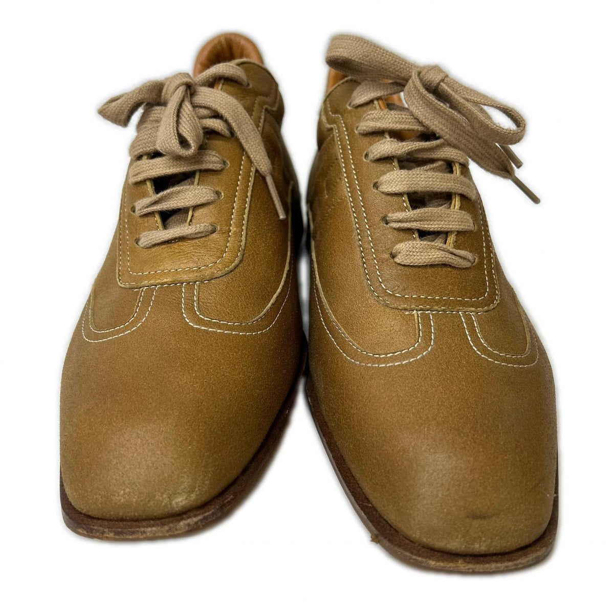 HERMES Quick Leather Sneakers Caramel Size EU 40