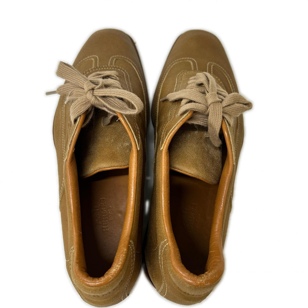 HERMES Quick Leather Sneakers Caramel Size EU 40