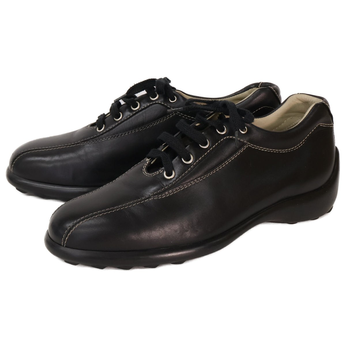 TOD'S Leather Rubber Pebble Sneakers Black Size 6