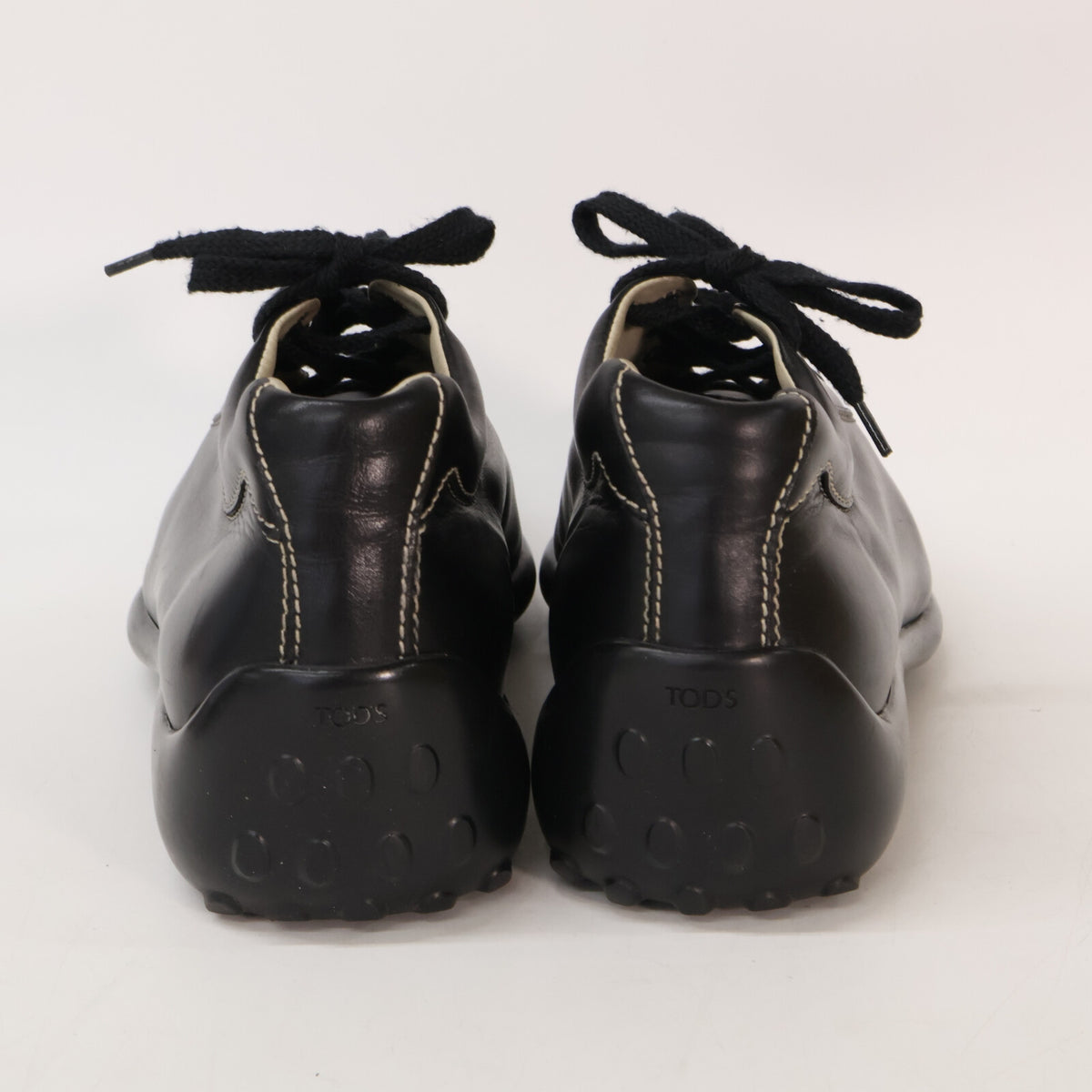 TOD'S Leather Rubber Pebble Sneakers Black Size 6
