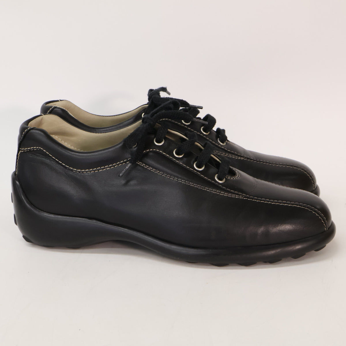 TOD'S Leather Rubber Pebble Sneakers Black Size 6