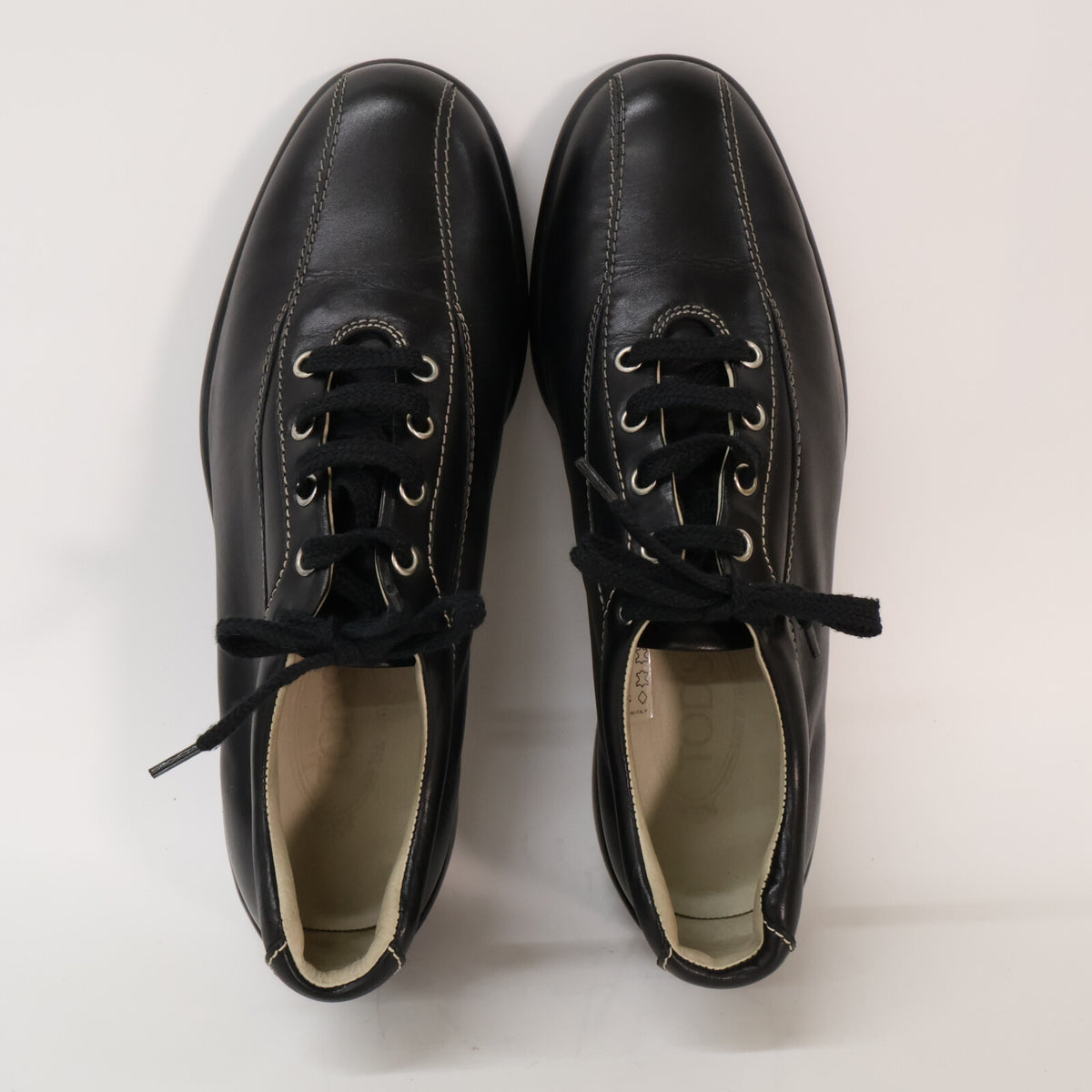 TOD'S Leather Rubber Pebble Sneakers Black Size 6