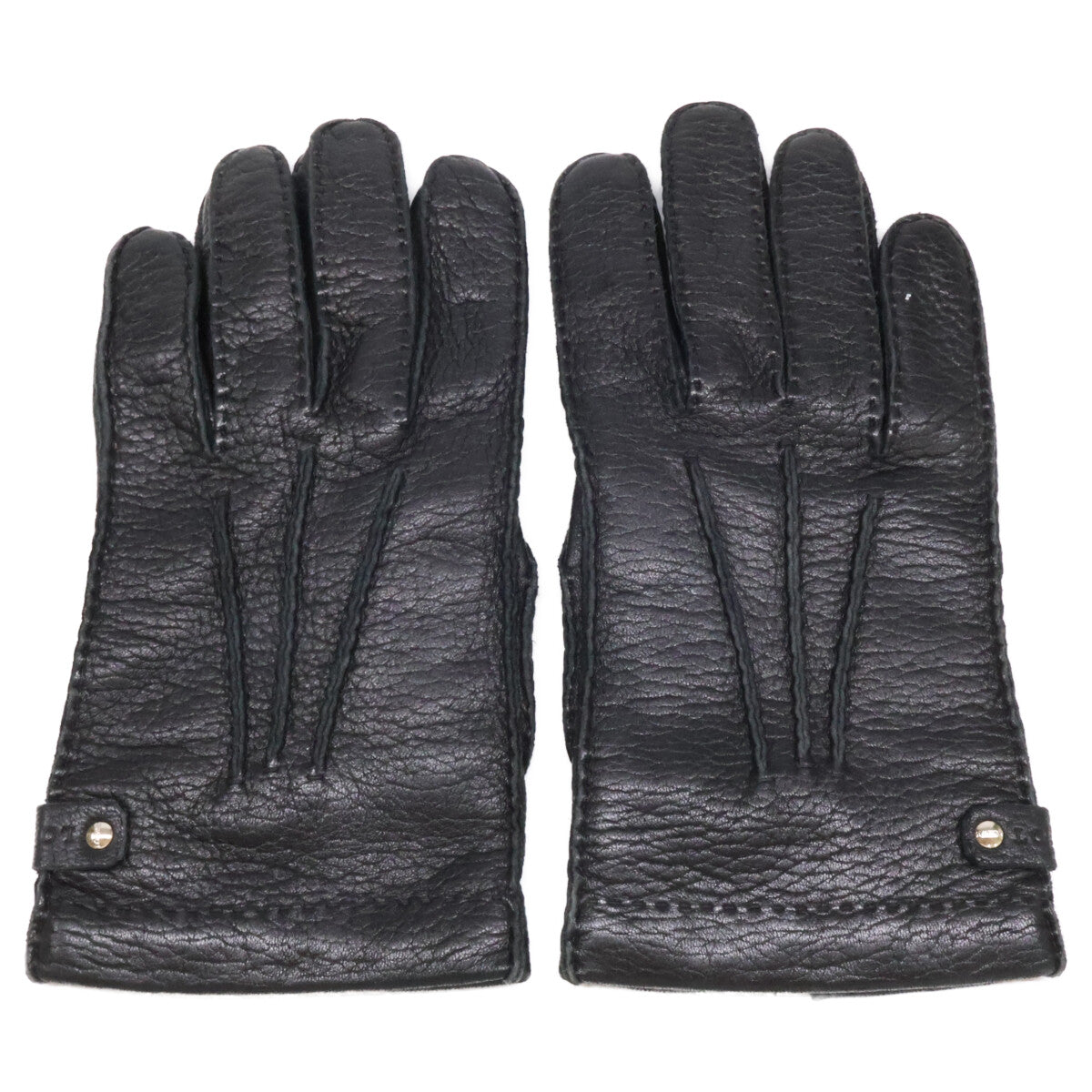 LOEWE Leather Gloves Black Size 8
