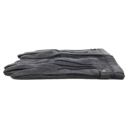 LOEWE Leather Gloves Black Size 8